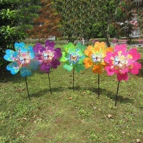 New New Arrival Wind Spinner Windmill Toys Garden Decoration Insect Cartoon Butterfly Kids Children Toy Gifts Yard Wheel Outdoor
