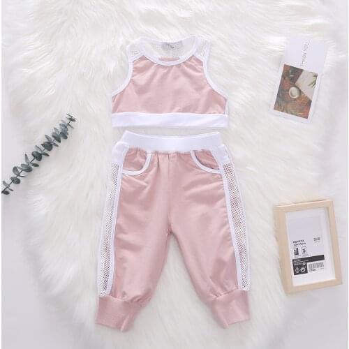1-4Y Summer Baby Toddler Girl Sleeveless Vest Blouse Tops Sport Trousers Pants Casual 2pcs Outfits