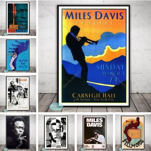 Miles Davis Art Poster Jazz Music Star Kind of Blue Posters and Prints Wall Decoration Canvas Painting art Home Decor