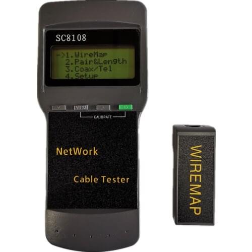 SC8108 Portable LCD Network Tester Meter LAN Phone Cable Tester Meter With LCD Display RJ45 Cat5e Cat6 UTP