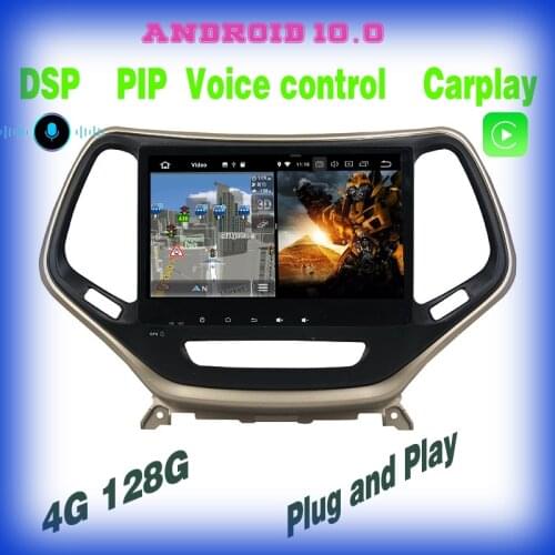 PX6 voice control Android 10.0 Car GPS Radio player for jeep Cherokee 2014 2015 2016 2017 2018 usb carplay wifi 4+128GB