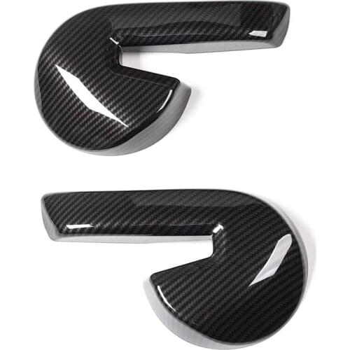 Carbon Fiber Car Seat Adjustment Backrest Handle Button Switch Handle Decorative Cover Sticker, for Ford Mustang 2015-Up