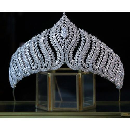Luxury Zircon Crown Zirconia Bride Tiara Bridal Headpiece Head Piece Hair Jewelry Wedding Decoration Hair Accessories Princess