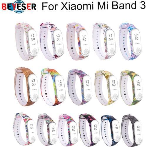 BEYESER Silicone Strap For Xiaomi Mi Band 3 Colorful Straps For Xiaomi Miband 4 Smart Bracelet Replacement Straps watchband belt