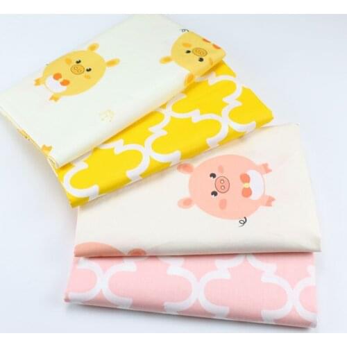 SMTA Cotton Fabric The Cloth Patchwork Fabrics By The Meter Tulle Felt For Needlework Cartoon Pig 50*160cm D20