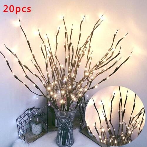 The Light Garden Floral LED Willow Branch Lamp Battery-Operated 20 Bulbs For Home Christmas Party Garden Decoration