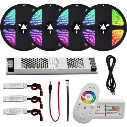 LED Strip 5050 Waterproof RGB RGBW RGBWW LED Flexible Strip Tape+RF 2.4G Remote Controller +DC 12V Power Adapter Kit