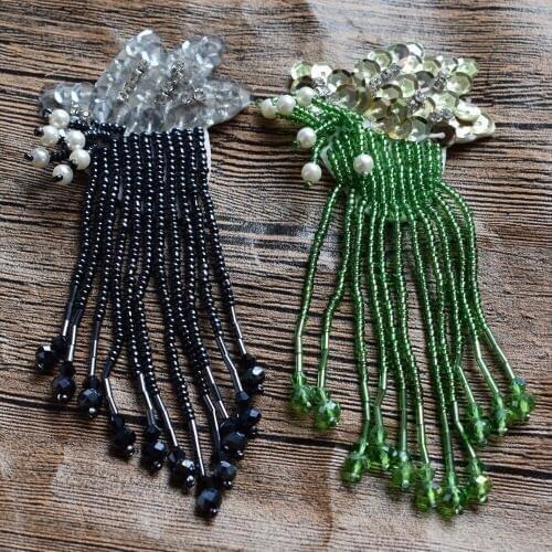 Sweater hand beaded DIY accessories beaded tassel patch flower cloth stickers coat accessories decorative patch tide
