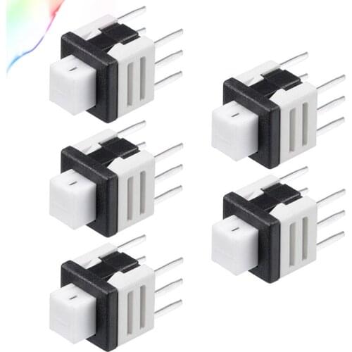 5.8x5.8x7mm PCB DIP Mounting Tact Tactile Push Button Switch Latching 6Pin 5PCS