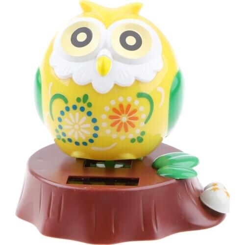 Solar Powered Dancing Bird Owl Monkey Animal Novelty Desk Toy Car Ornament Decor