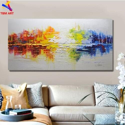 Textured Landscape Picture Hand painted Modern Abstract Oil Painting on Canvas for Living Room Home Decoration Art Gift SL032
