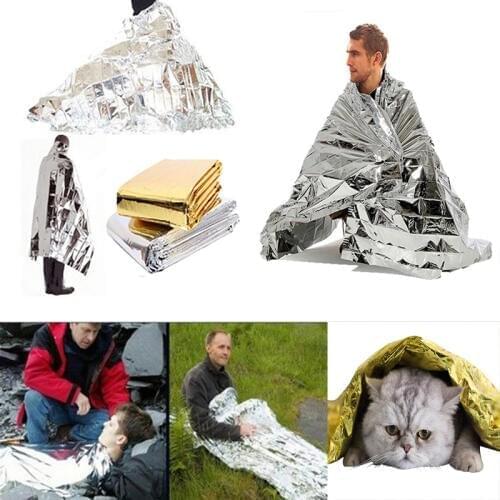 Outdoor First Aid Water Proof Emergency Blankets Survival Rescue Blanket Foil Thermal Space Rescue Sliver Gold Blanket Tool