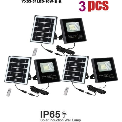 3pcs Solar Street Light For Home Garden Fence smart on at night Detection Wall Lamps Solar Light Waterproof seperable panel indo