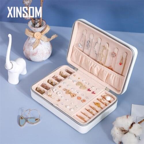 XINSOM Jewelry Packaging Box For Women High Capacity Necklace Earrings Rings Bracelets Jewelry Storage Box Portable Travel Case