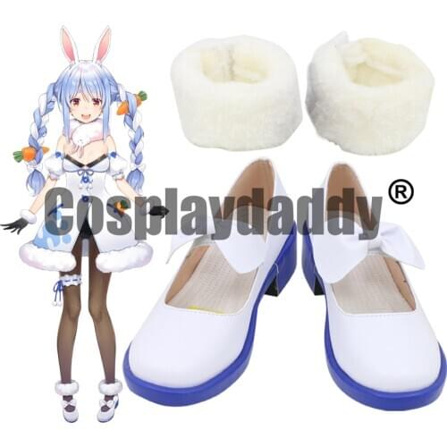 Japanese Virtual YouTuber Vtuber Usada Pekora Peko-chan Shachou Main Ver. Cosplay Lolita Bowknot Mary Jane Flat Shoes C006