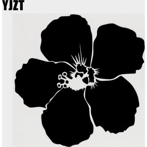 YJZT 13.7CM×13.6CM Fashion Flower Graphical Vinyl Car Window Sticker Decal Decor 18B-0077