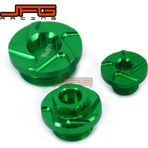 Green Engine Timing Oil Plug Set For KAWASAKI KX250F 04-10 SUZUKI RMZ250 04-06 Dirt Bike Motocross Off Road Dirt Bike