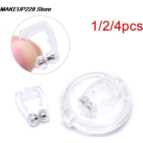 1/2/4pcs Anti Snoring Nose Clips Sleeping Anti Snoring Silicone Magnetic Nase Clip Aid Antisnoring For Sleeping Snore Stopper