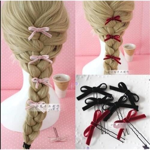 1pcs Womens Velvet Bow Hairpins Cute Hair Clips Retro Party Decoration Hair Accessories Hot Hairclips M482
