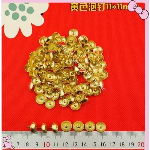 11mm*11mm Fasteners gold color iron Upholstery Nail Jewelry Box Wall Door Sofa Furniture Decorative Tack Stud Pushpin