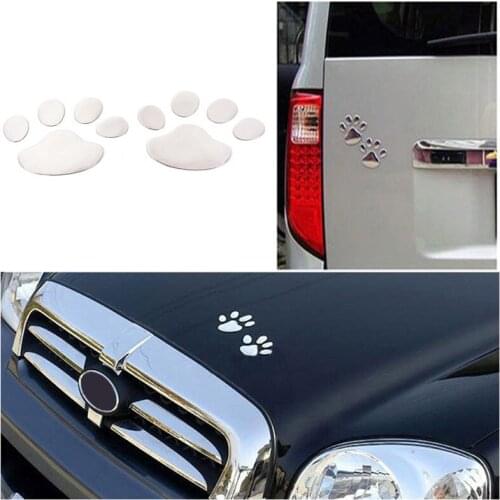 2pcs 3D Dog Paw Footprint Car Sticker Decal Footprint Sticker Motorcycle Decor Popular