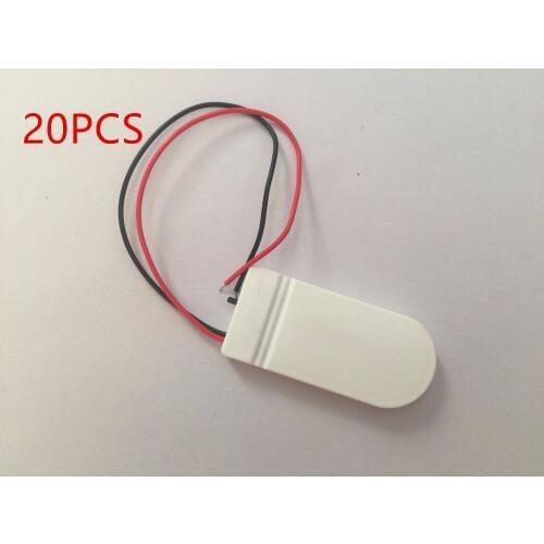 20Pcs DIY Transparent 6V CR2032 LIR203 Button Coin Cell Cover Case Clip Holder With Lead Wired ON/OFF Switch