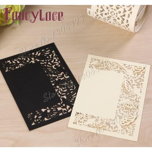Hot Sale Laser Cut Birds Design Pearl Paper Wedding Invitation Card, Customized Wedding Cards, diy Menu Cards for Guest 20PCS