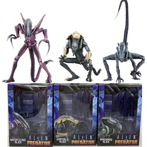 23cm NECA Alien Figure Razor Claws Arachnoid Chrysalis Predator PVC Action Figures Toy Doll Gift