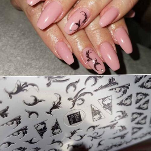 1pc 3D Nail Stickers Water Transfer Sticker Beautiful Retro Flowers DIY Designs Nail Art Slider Manicure Decoration