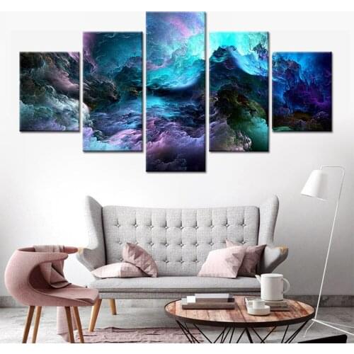 5 Pieces Prints Wall Art Canvas Painting Abstract Colorful Cloud Landscape Posters Pictures Decoration for Living Room