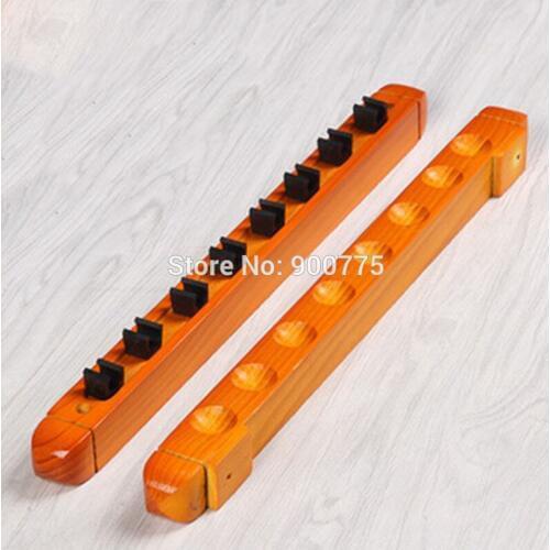 8 Pool Cue Rack Snooker Room cue holder Set of 2 PCS WALL Pool Billiards Wood Rack (L : 48cm)