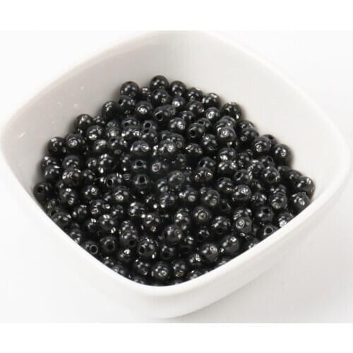 New Hot Black with Drill Acrylic Round Spacer Loose beads Handmade Jewlery Accessory 5mm 200pcs