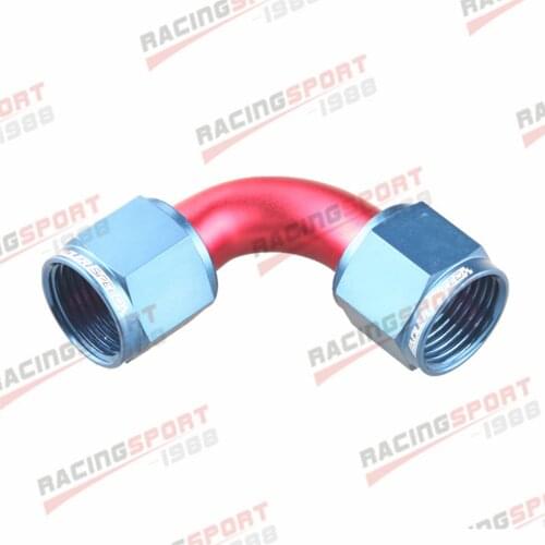 AN10 10AN To 10AN -10AN 90 Degree Female To Female Fitting Adapter Red/Blue