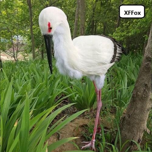 Big simulation white Stork model foam&feather real life Stork bird doll gift about 75x75cm xf1001