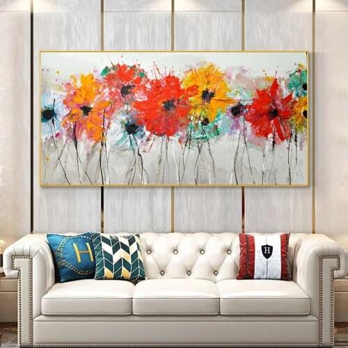 Colorful Flower Pictures Abstract Canvas Panting Posters And Prints Wall Art For Living Room Home Decoration NO FRAME