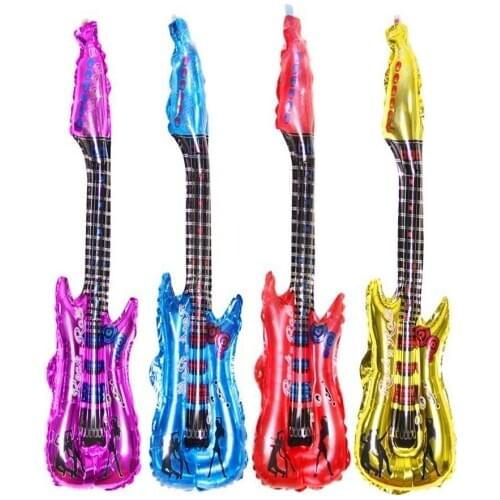 Cheap Novelty Music Concert Guitar Cheering Stick, Inflatable toys, 83CMX30CM Party Foil Balloon Wholesalers Fast Shipping