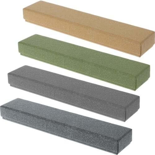 Long Hairpin Necklace Bracelet Kraft Jewelry Gift Box With Removable Cotton Pad