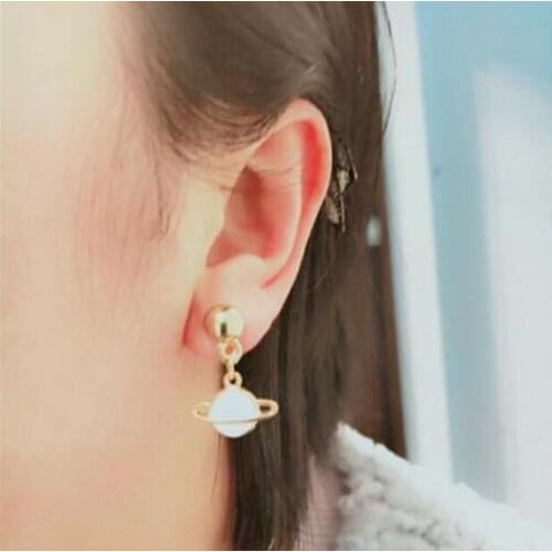 Ey782 2019 OL style Trendy Vintage bohemian alloy planet Saturn earrings Female charm jewelry accessories