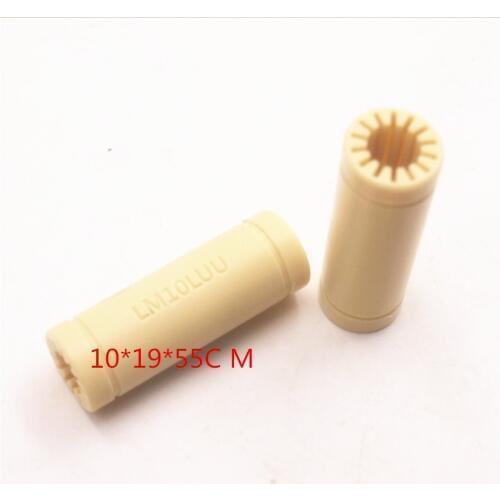 Funssor 10*19*55 mm Solid Polymer LML10UU Linear Bearings Bushing LM10LUU 10MM Prusa Mendel DIY CNC Motion LML10UU