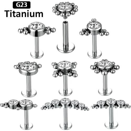 1PS New G23Titanium fund sell like hot cakes inside the circular shaped multi style stud Lip ear bone stud ear Piercing Jewelry