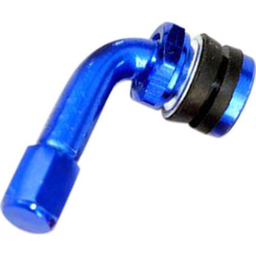 CNC 90 Degree Wheels Tire Tyre Valve Stems Caps For Motorcycle Blue/Red