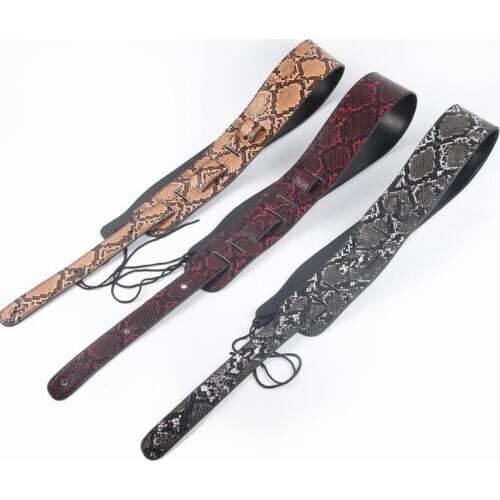 Leather Adjustable Wide Electric Acoustic Bass Thermal Transfer Guitar Strap Leather Embossed Guitar Strap