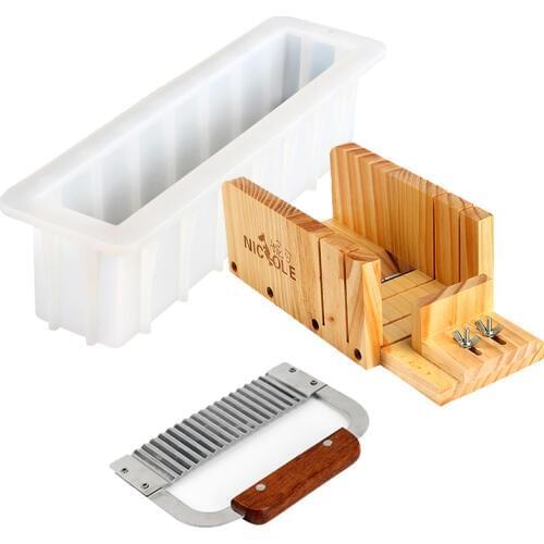 Handmade Silicone Soap Mold Set 3 PCS Loaf Swirl Soap Making Tool Mould