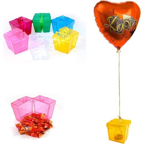Square box helium ballon weights, wedding decoration birthday party supplies gravity block, gift box party favors 12pcs
