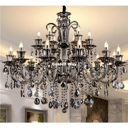 New K9 Smokey Chandelier Lustre Crystal Chandeliers 6/8/10/15/18 Arms Hanging Lustres De Cristal Chandelier AC110V/220V lighting