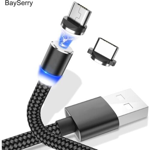 BaySerry 1M Magnetic Charger Micro USB Type C Cable Magnet Fast Charging USB C Cable For iphone 12 11 Pro XR Samsung S21 Xiaomi