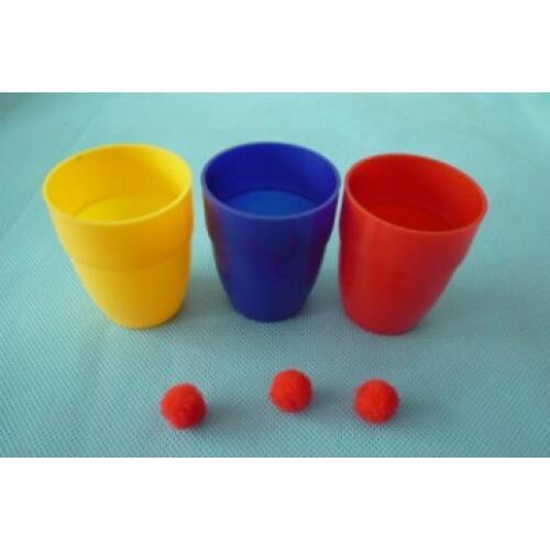 Mini Cups Balls Set( Dia 5*H 6cm) Magic Tricks Ball Appearing Vanishing Magia Close Up Gimmick Prop Comedy Toy For Kids Children