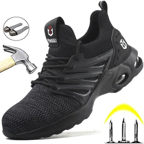Fashion Work Shoes Sneakers Men Boots Comfort Safety Shoes Anti-puncture Anti-smash Industrial Boots Security Protective Shoes