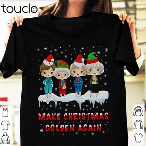 HOT NEW ! Golden Girls Golden Again Merry Christmas T-Shirt Size S-3XL