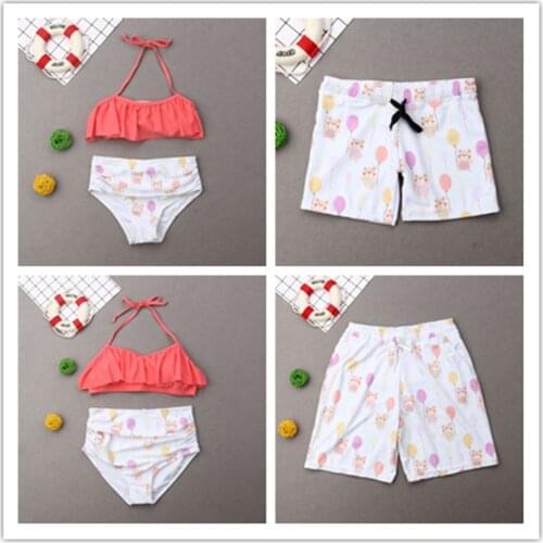 Matching Family Outfits Family Matching Swimwear Mom And Son Swimming Trunks Family Look Clothes Women Bikini Set Bathing Suit